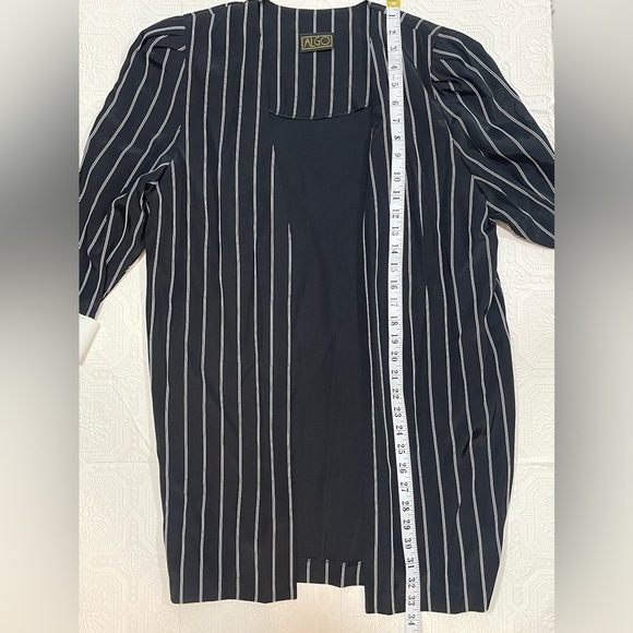 Algo 80’s 90’s Pinstripes Dress Jacket Light Shoulder Pads - Picture 8 of 10